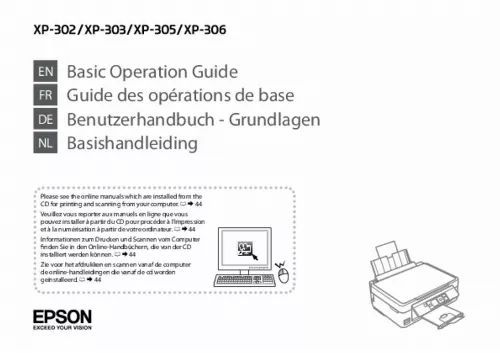 Mode d'emploi EPSON EXPRESSION HOME XP-306