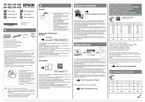 Mode d'emploi EPSON EXPRESSION HOME XP-335