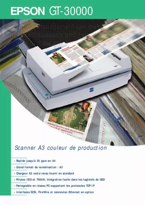 Mode d'emploi EPSON GT-30000N