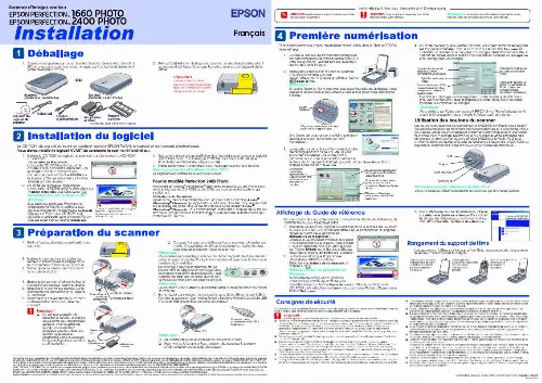 Mode d'emploi EPSON PERFECTION 2400