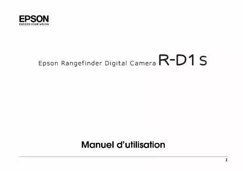 Mode d'emploi EPSON R-D1S
