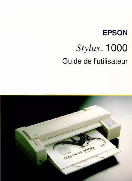 Mode d'emploi EPSON STYLUS 1000
