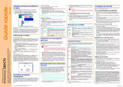 Mode d'emploi EPSON STYLUS C70