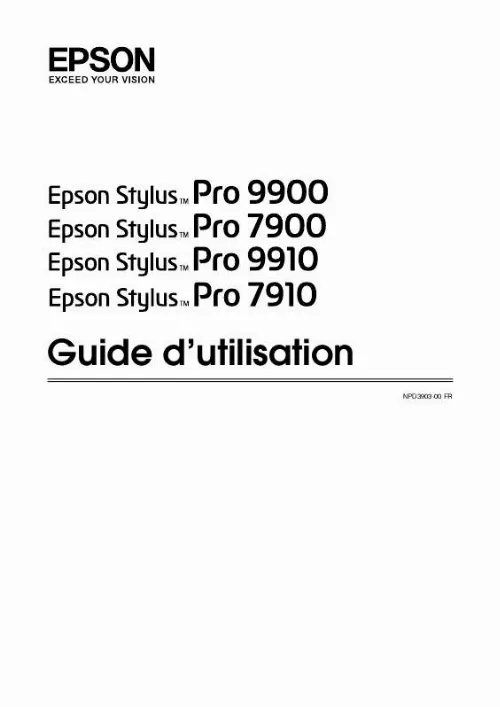 Mode d'emploi EPSON STYLUS PRO 7900