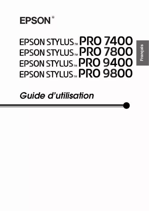 Mode d'emploi EPSON STYLUS PRO 9400