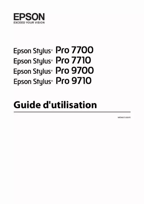 Mode d'emploi EPSON STYLUS PRO 9700