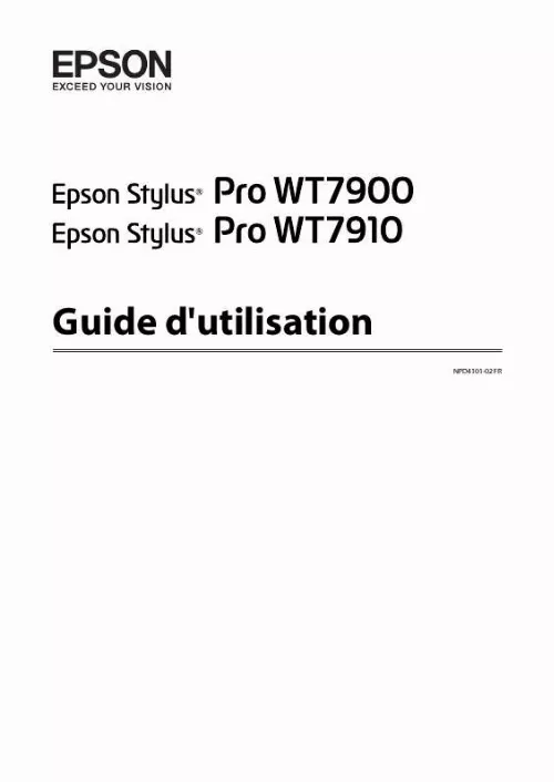 Mode d'emploi EPSON STYLUS PRO WT7900