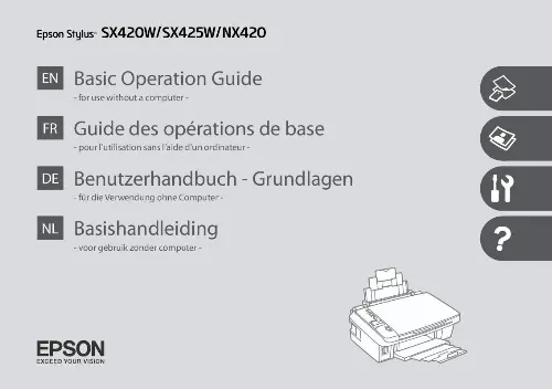 Mode d'emploi EPSON SX420W