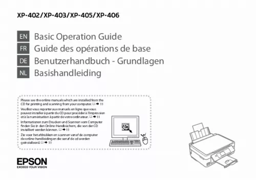 Mode d'emploi EPSON XP 405