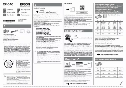 Mode d'emploi EPSON XP 540