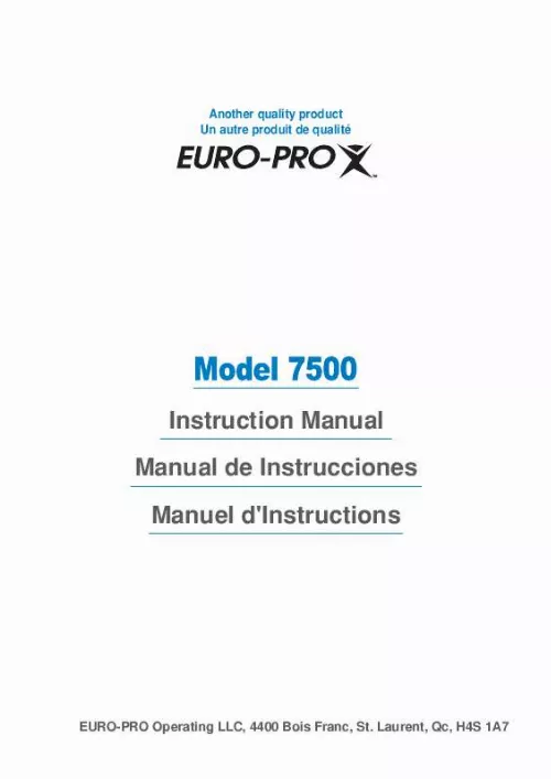 Mode d'emploi EURO-PRO 7500