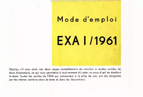 Mode d'emploi EXA EXA1-1961