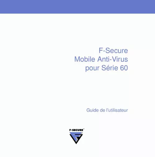Mode d'emploi F-SECURE MOBILE ANTI-VIRUS FOR SERIES 60