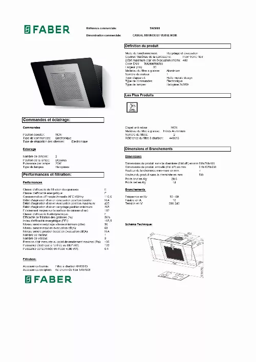 Mode d'emploi FABER CASUAL 800