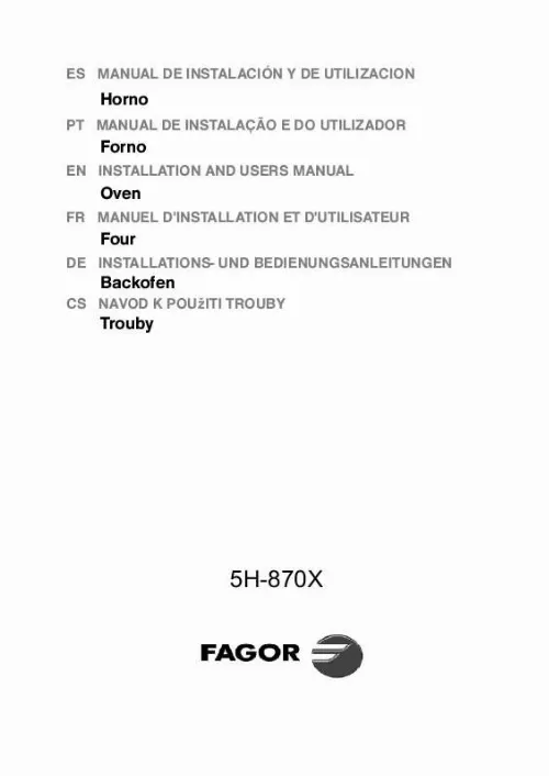 Mode d'emploi FAGOR 5H-870X