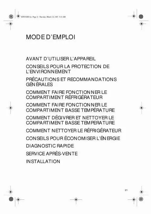 Mode d'emploi FAGOR FIS-122