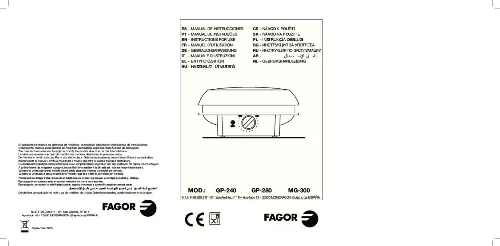 Mode d'emploi FAGOR MG 300 MULTIGRIL & PIZZA