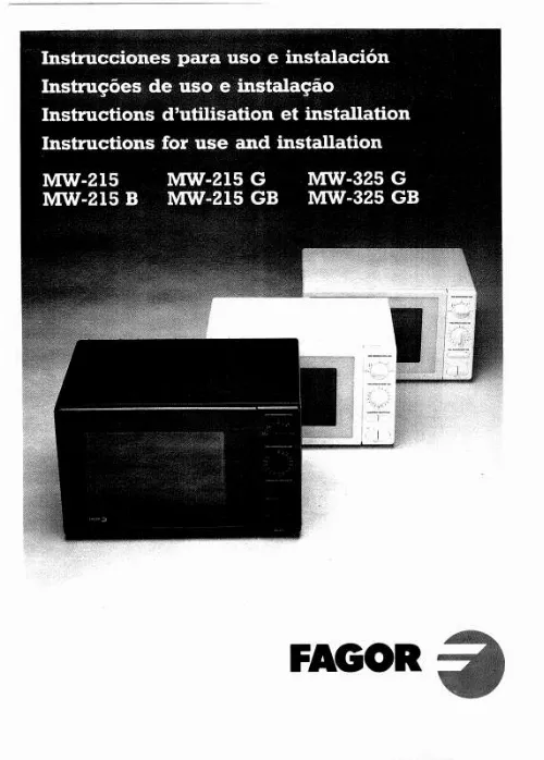 Mode d'emploi FAGOR MW-215 GB
