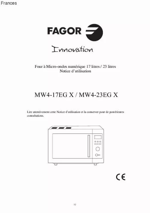 Mode d'emploi FAGOR MW4-23EG X