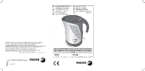 Mode d'emploi FAGOR TK-600