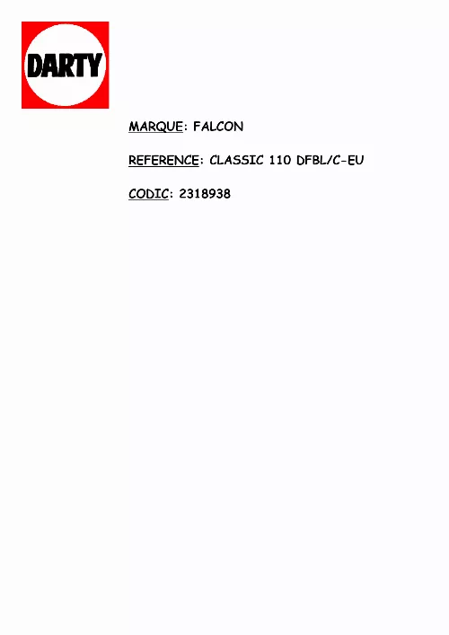 Mode d'emploi FALCON CLASSIC DELUXE 100 GAS