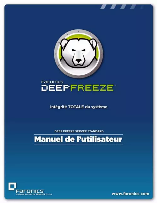 Mode d'emploi FARONICS DEEP FREEZE SERVER STANDARD