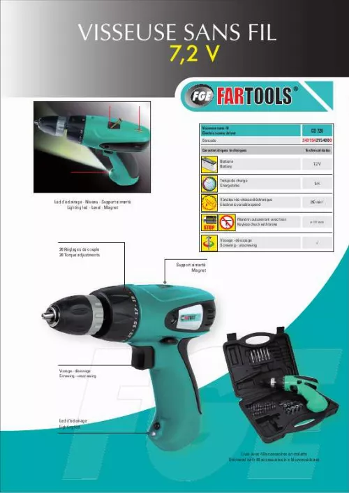 Mode d'emploi FARTOOLS CD 720