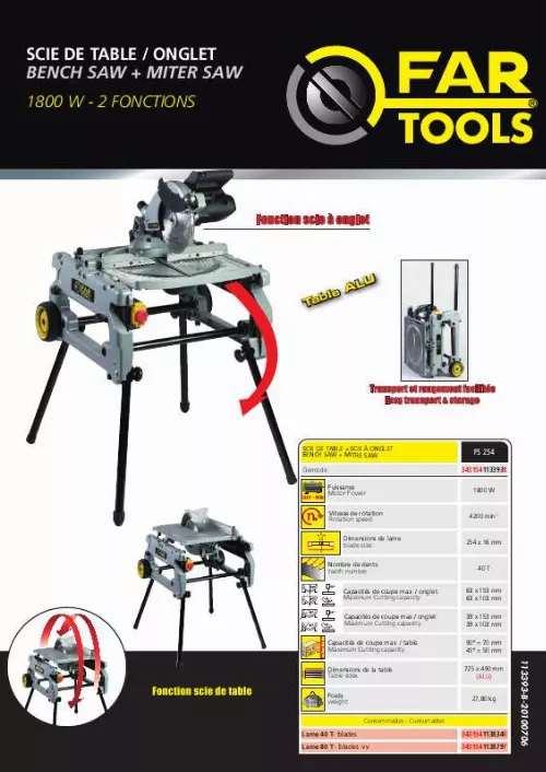 Mode d'emploi FARTOOLS FS254