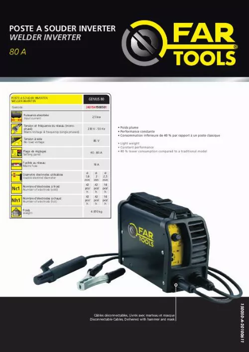 Mode d'emploi FARTOOLS GENIUS 80