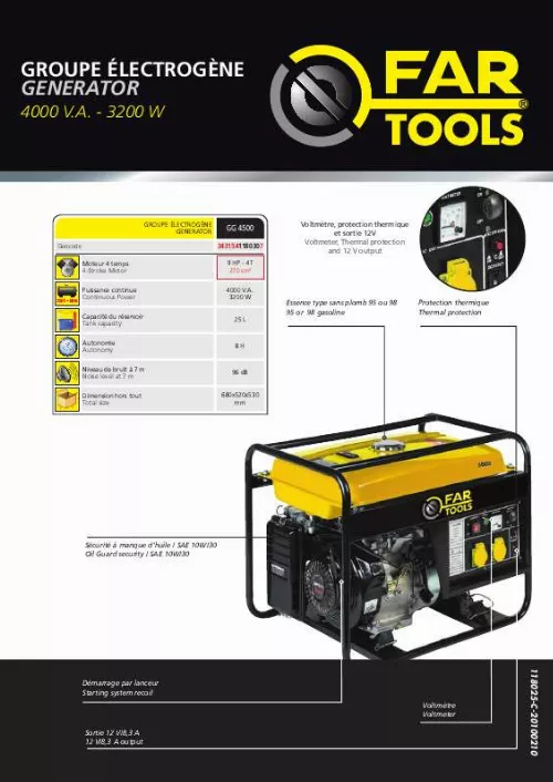 Mode d'emploi FARTOOLS GG 4500