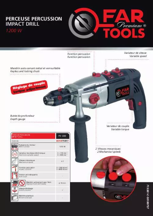 Mode d'emploi FARTOOLS PX1200