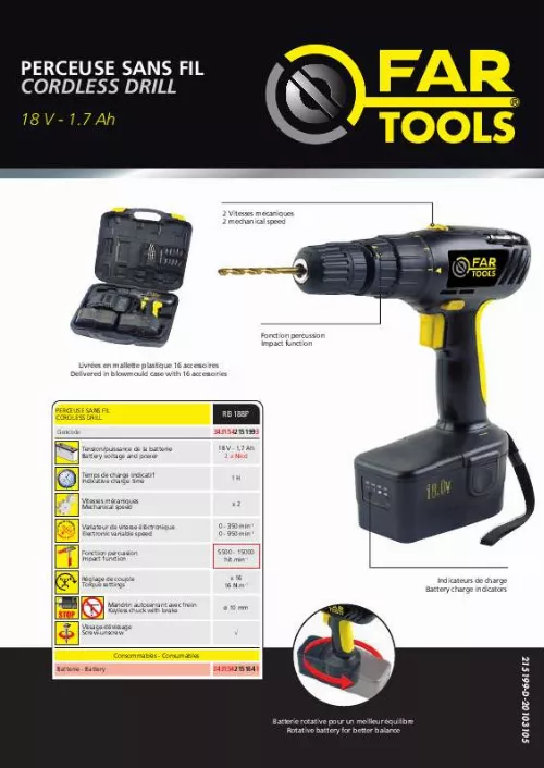 Mode d'emploi FARTOOLS RB188P