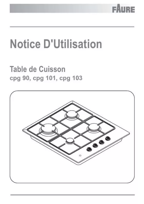 Mode d'emploi FAURE CPG103N