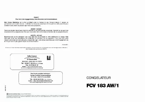 Mode d'emploi FAURE FCV183AW1