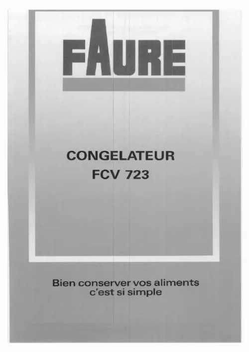 Mode d'emploi FAURE FCV 723 & FCV723W-2