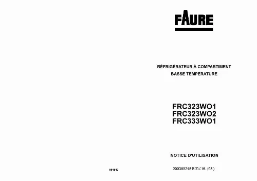 Mode d'emploi FAURE FRC333WO1