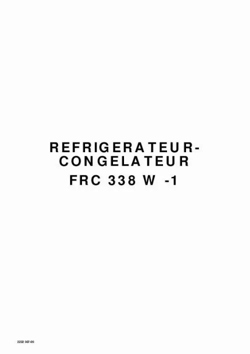 Mode d'emploi FAURE FRC338W1