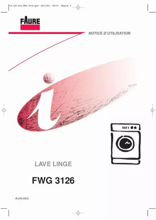 Mode d'emploi FAURE FWG3126