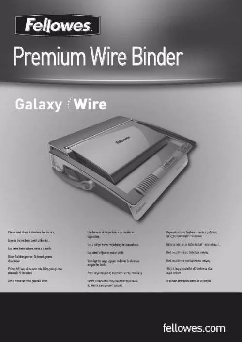 Mode d'emploi FELLOWES GALAXY WIRE