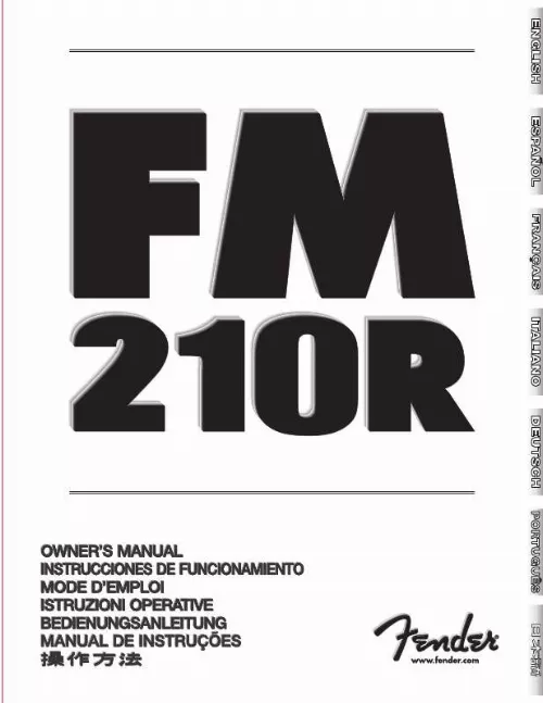 Mode d'emploi FENDER FM 210R