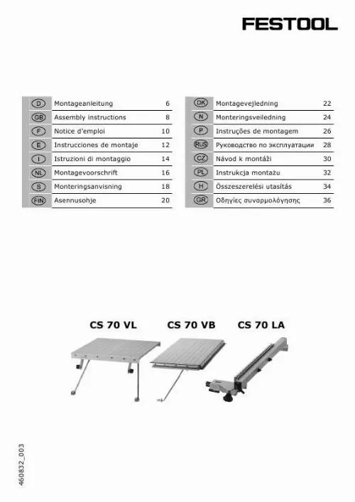 Mode d'emploi FESTOOL CS 70 VB