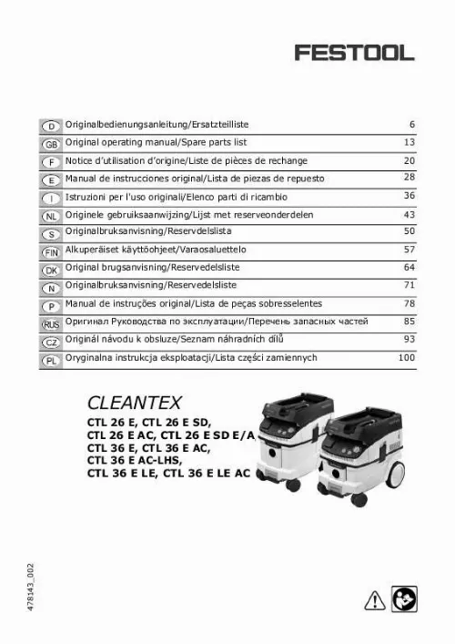 Mode d'emploi FESTOOL CTL 36 E LE