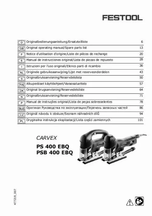 Mode d'emploi FESTOOL PS 400 EBQ