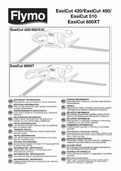 Mode d'emploi FLYMO EASICUT 420