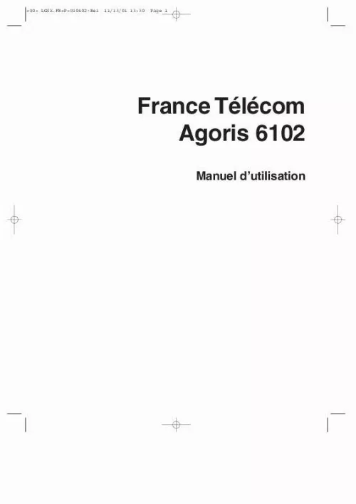 Mode d'emploi FRANCE TELECOM AGORIS 6102