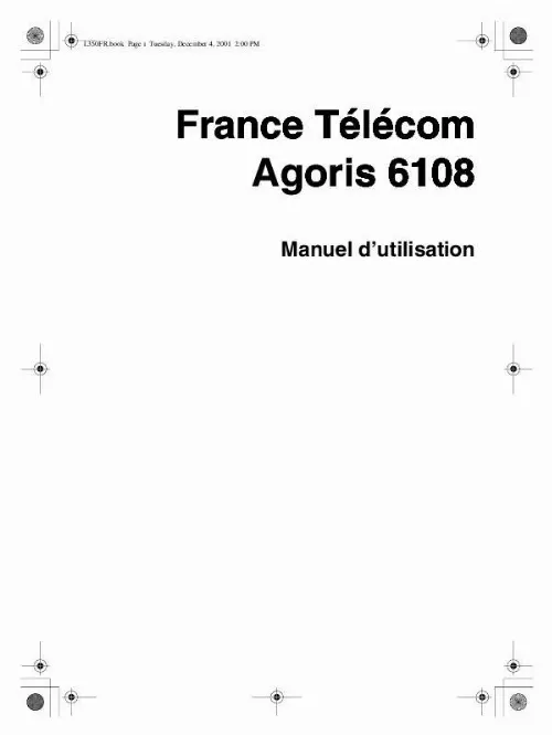 Mode d'emploi FRANCE TELECOM AGORIS 6108