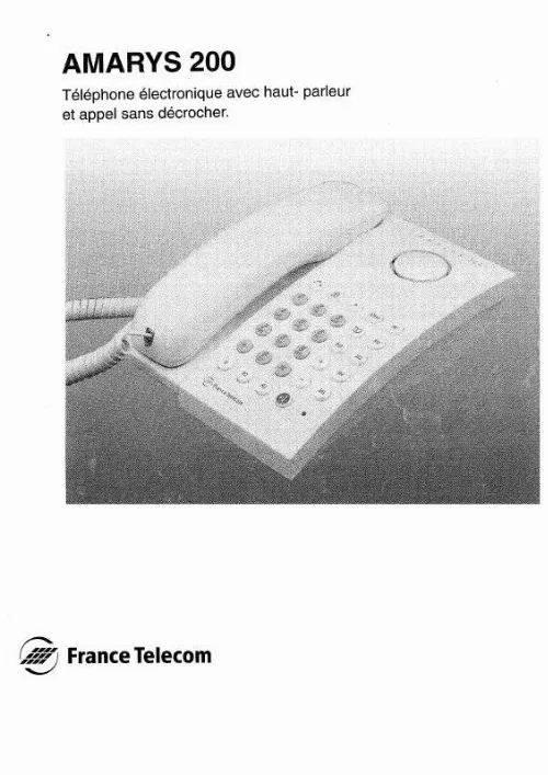 Mode d'emploi FRANCE TELECOM AMARYS 200