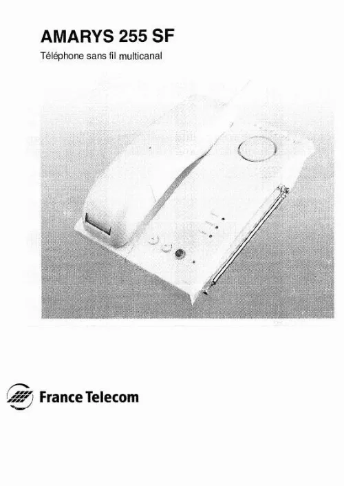 Mode d'emploi FRANCE TELECOM AMARYS 255 SF