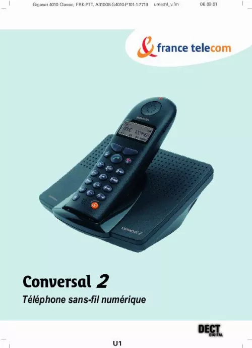Mode d'emploi FRANCE TELECOM CONVERSAL 2