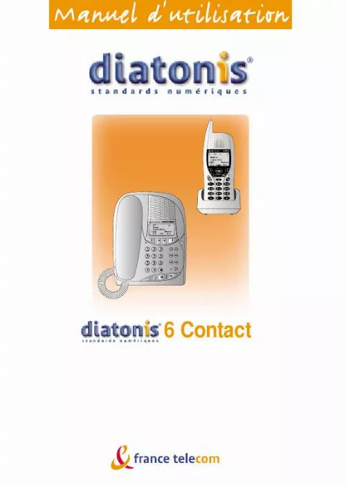 Mode d'emploi FRANCE TELECOM DIATONIS 6 CONTACT